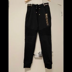 Balmain Black Biker Sweatpants/Joggers
